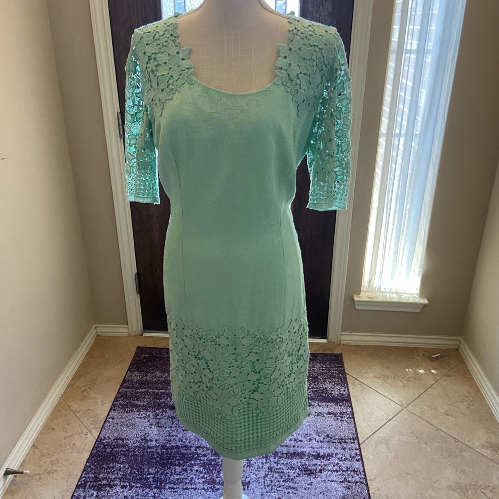 Antonio Melanio green crochet dress